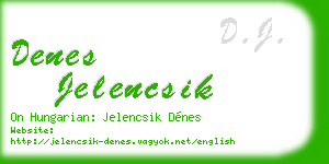 denes jelencsik business card